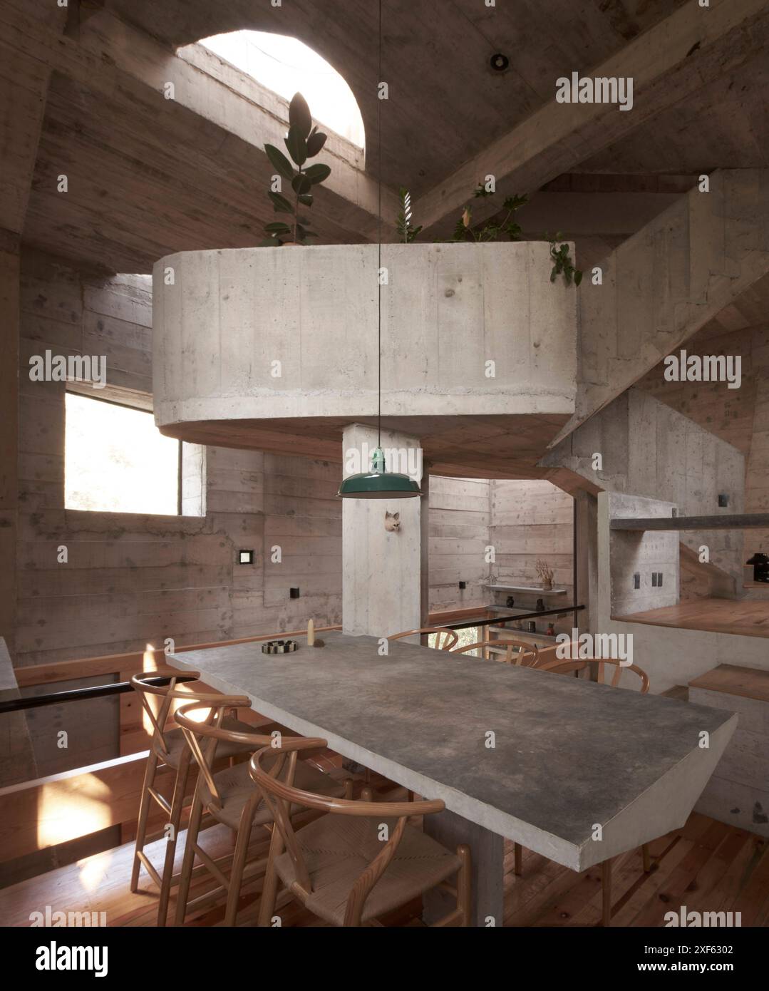 Mid-level dining area with roof light. Casa Alférez, n/a, Mexico ...