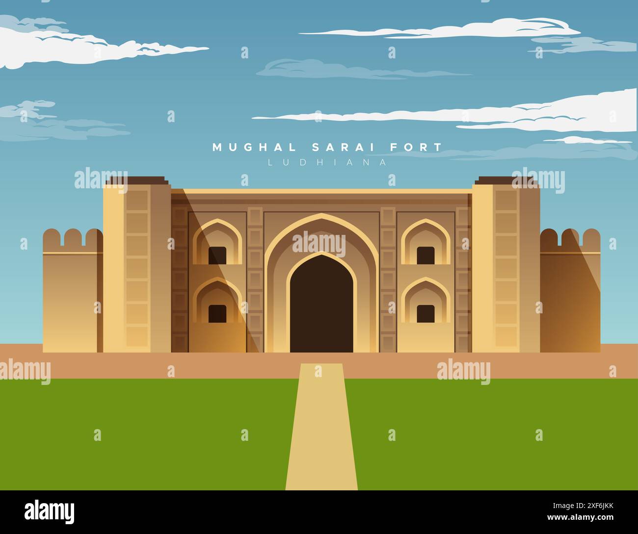 Mughal Serai Fort, Doraha - Ludhiana - Stock Illustration as EPS 10 ...