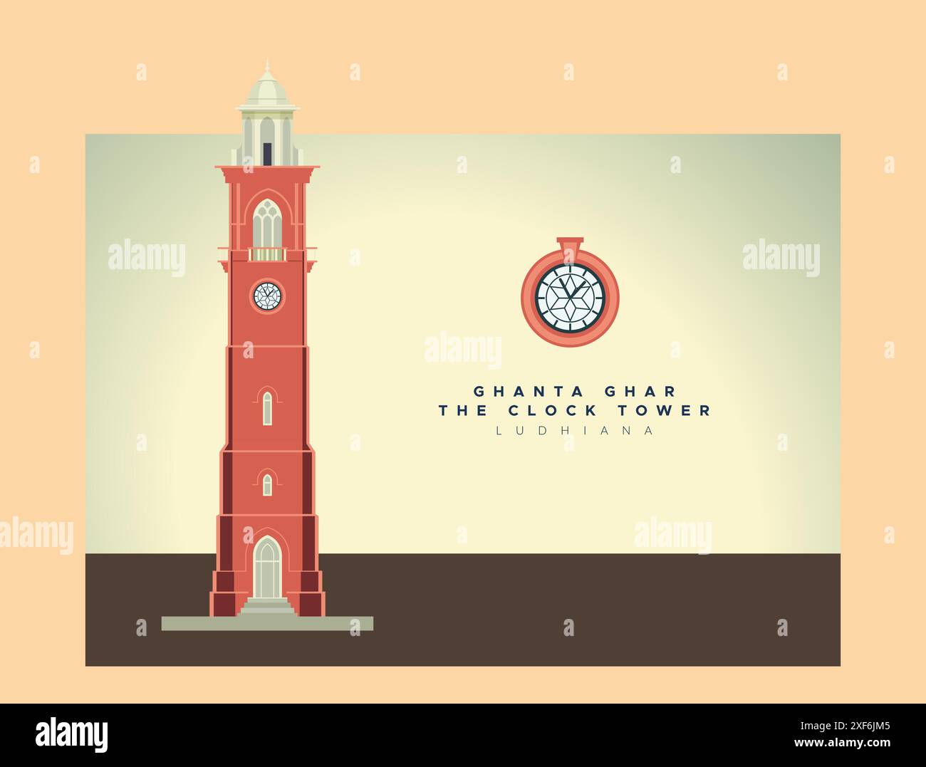 The Clock Tower - Ghanta Ghar - Ludhiana - Stock Illustration as EPS 10 ...