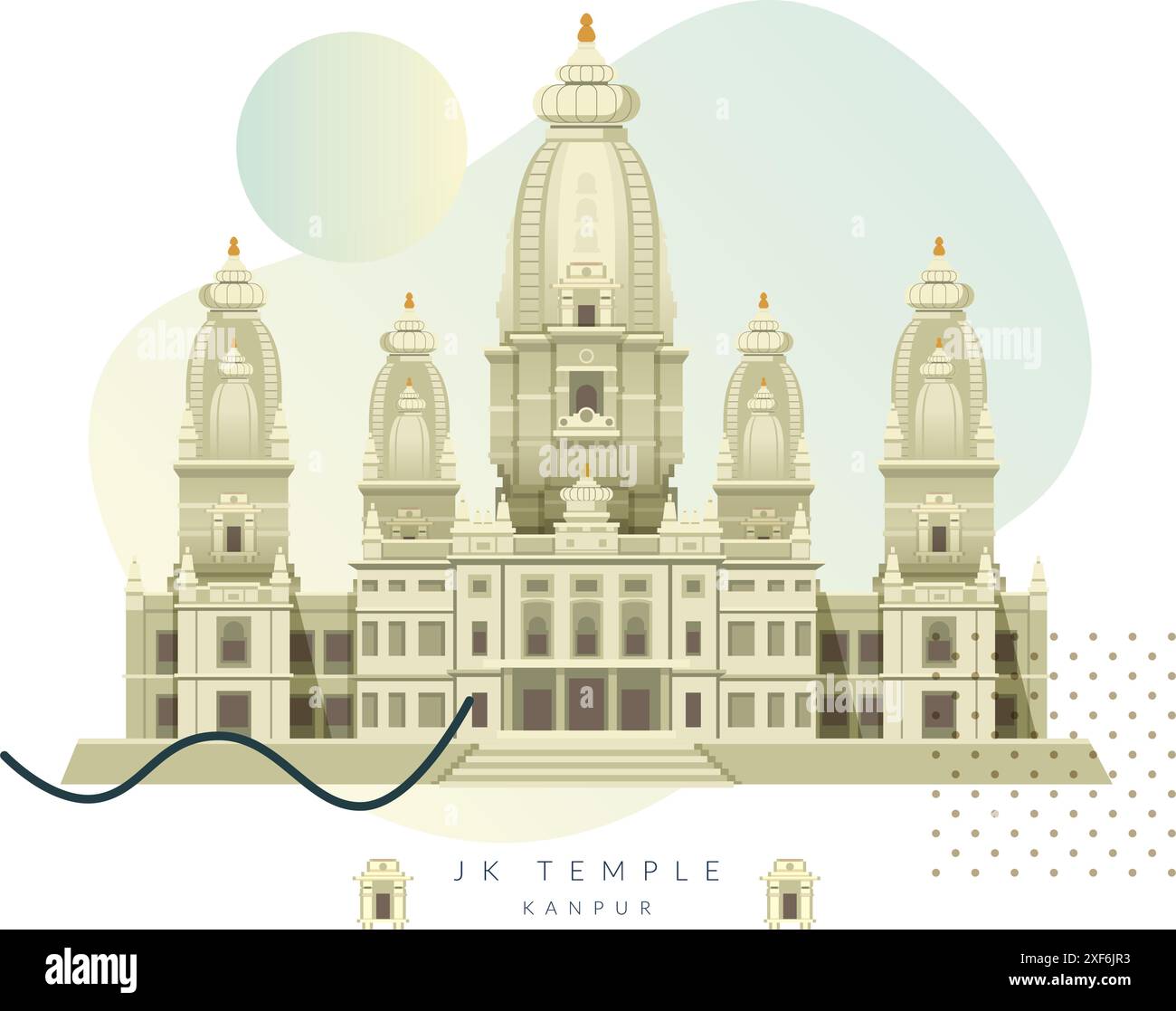 Kanpur City - JK Temple - Uttar Pradesh - Stock Illustration as EPS 10 File Stock Vector