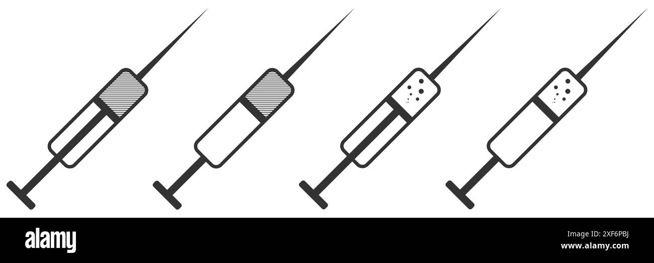 Syringe icon set. Vaccine. Vector Illustration Stock Vector