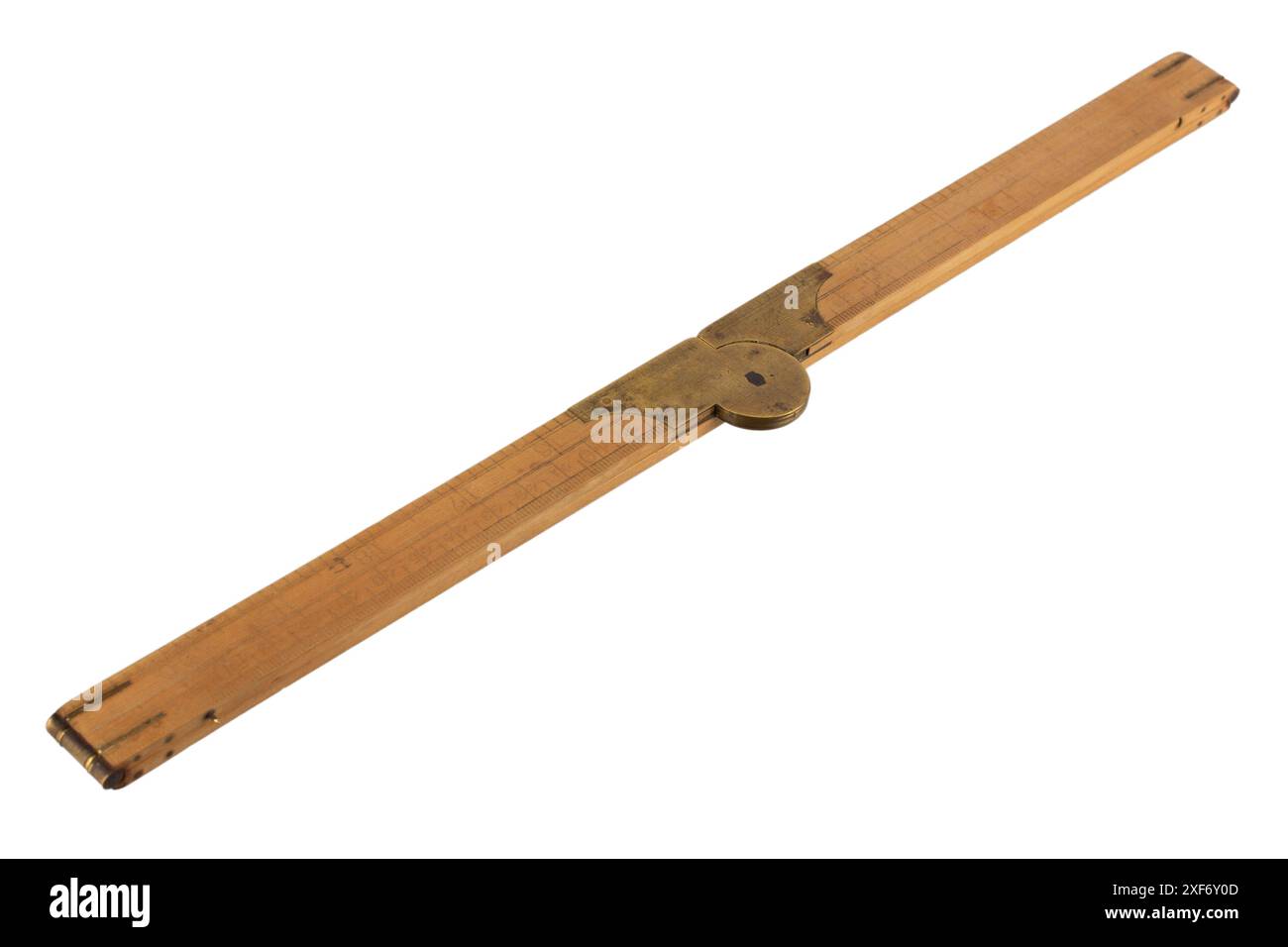 Long Old Ruler Vintage old folding ruler. Isolated on white background Stock Photo - Alamy