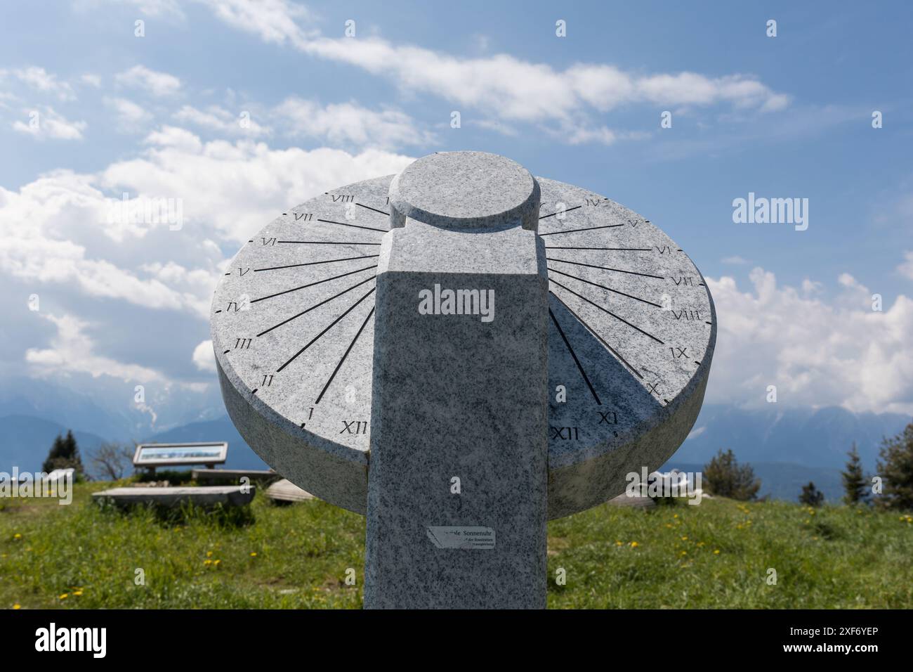 Sundial, Dobratsch Nature Park, Carinthia, Austria Stock Photo
