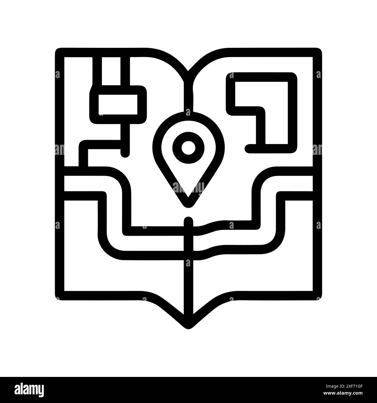directory icon or modern line symbol. Vector line art and icon design with bold outline. Black and white Pixel Perfect minimalistic symbol isolated wh Stock Vector