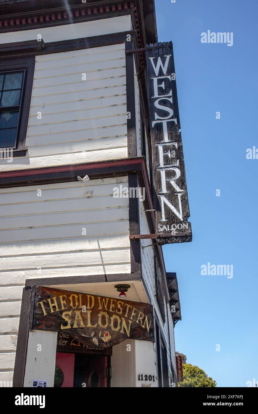 Point Reyes Station is on Highway One in Marin County, California. - Stock Image