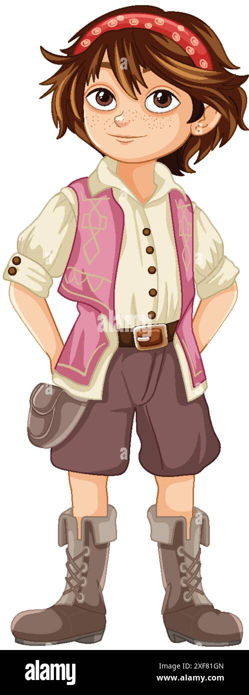 Young boy dressed as a pirate Stock Vector Image & Art - Alamy