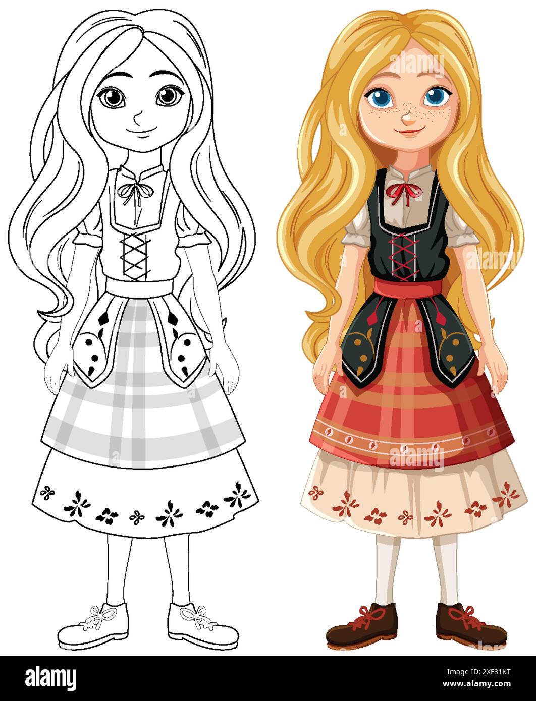 Illustration of children in traditional clothing Stock Vector Image ...