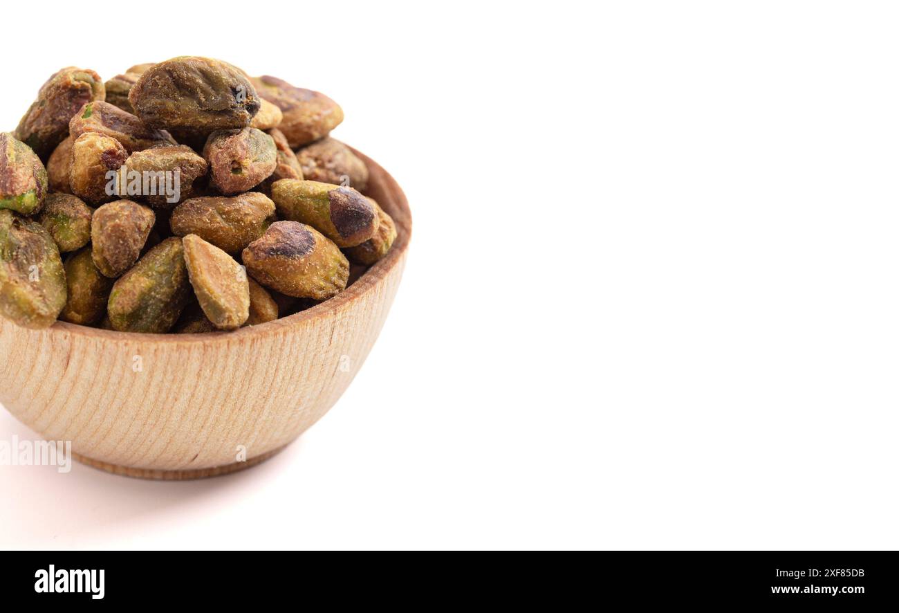 Pistachios without Shells Isolated on a White Background Stock Photo