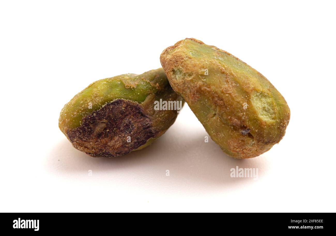 Pistachios without Shells Isolated on a White Background Stock Photo