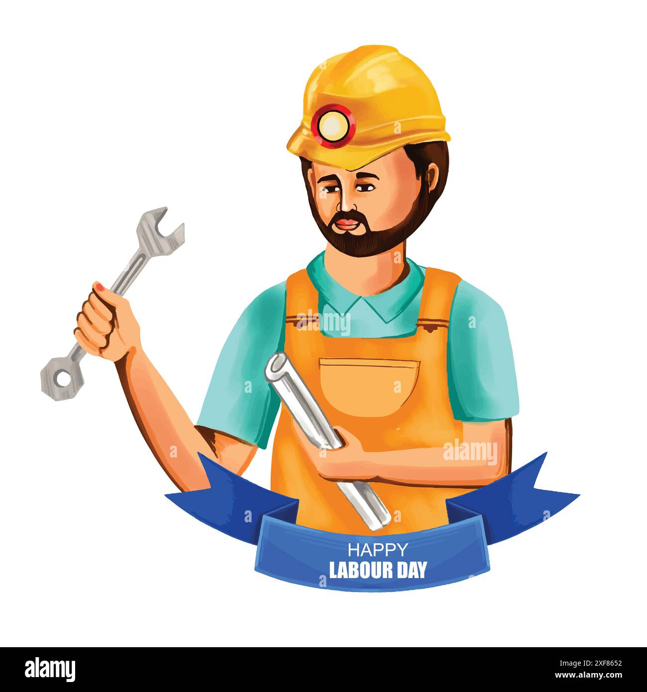 Happy labour day on workar card design Stock Vector Image & Art - Alamy