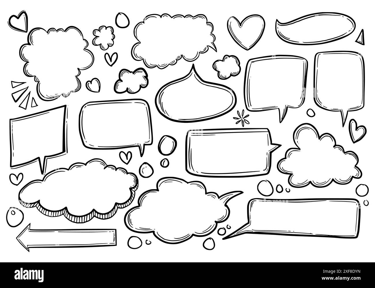 Hand drawn sketch speech bubble set Stock Vector Image & Art - Alamy