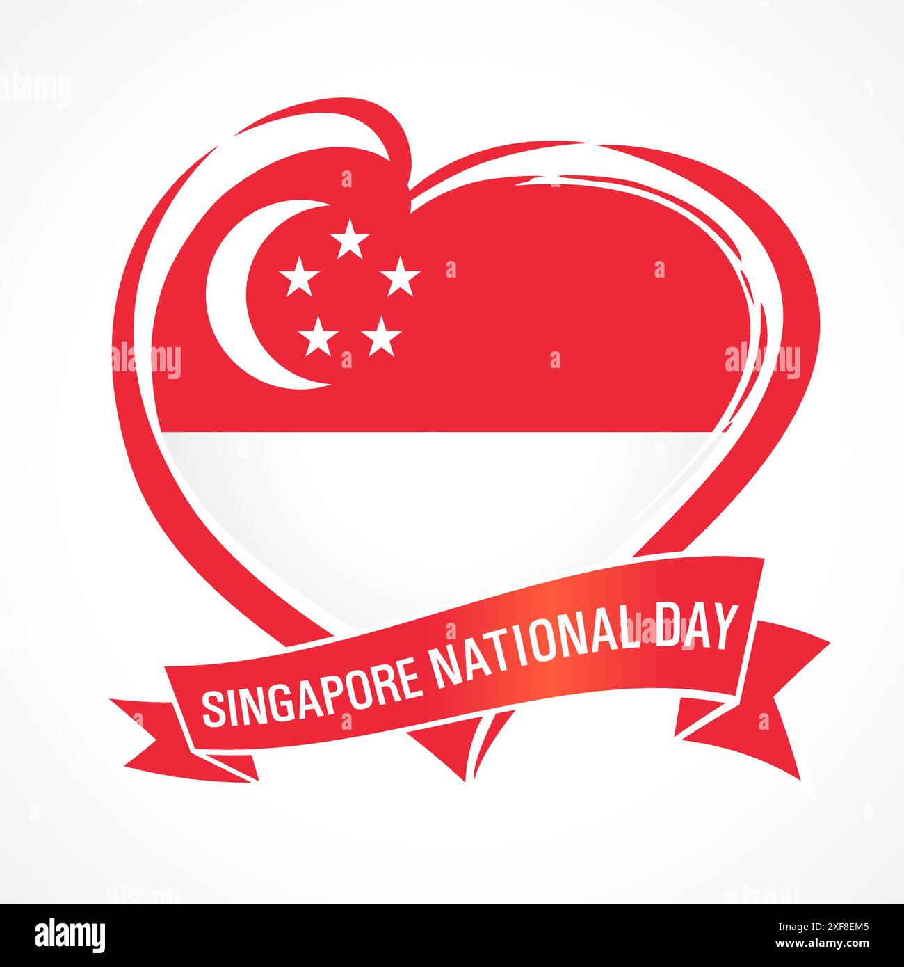 Singapore National Day holiday emblem. Creative logo. T shirt graphic concept. Gift icon. Stock Vector