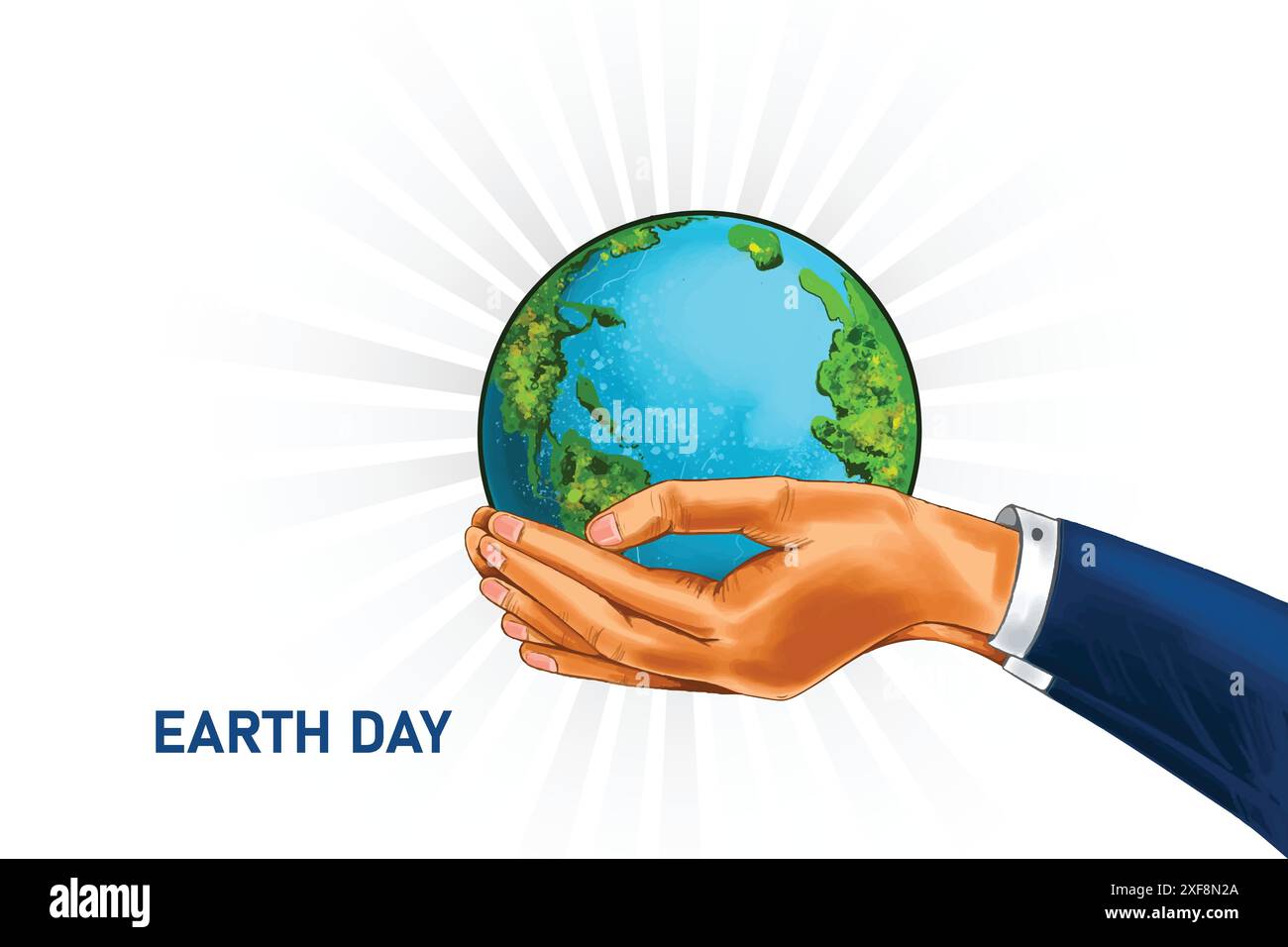 Hands holding globe happy earth day design Stock Vector