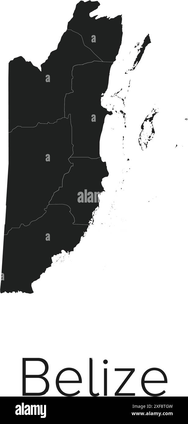 Belize Map Vector Illustration - Silhouette, Outline, Belize Travel and ...