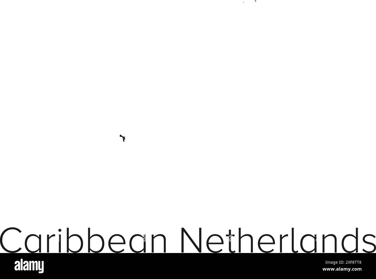 Caribbean Netherlands Map Vector Illustration - Silhouette, Outline, Caribbean Netherlands Travel and Tourism Map Stock Vector