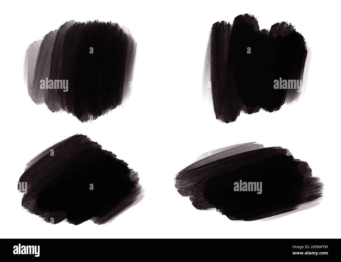Black watercolor brush stroke set design Stock Vector Image & Art - Alamy