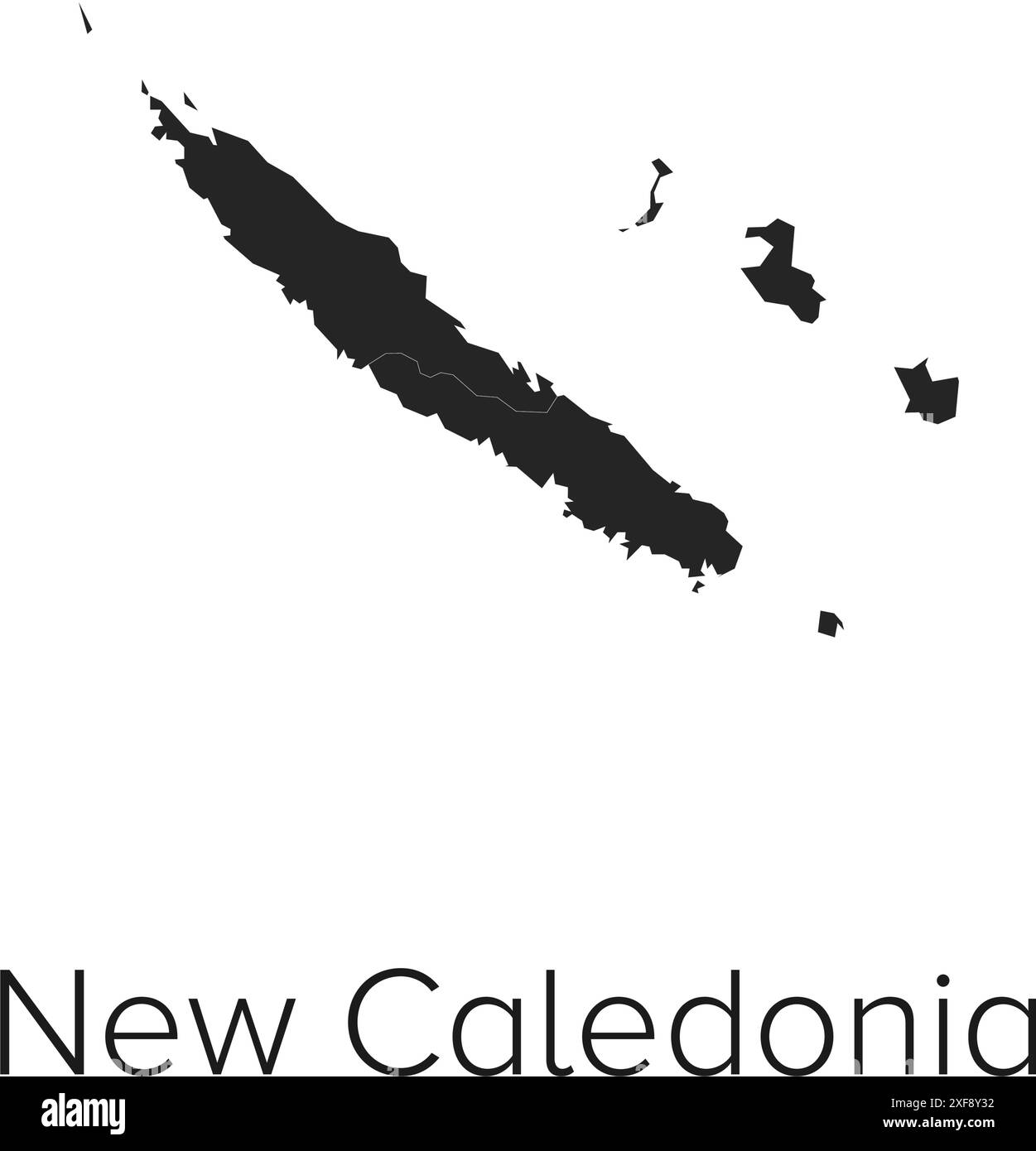 New Caledonia Map Vector Illustration Silhouette, Outline, New