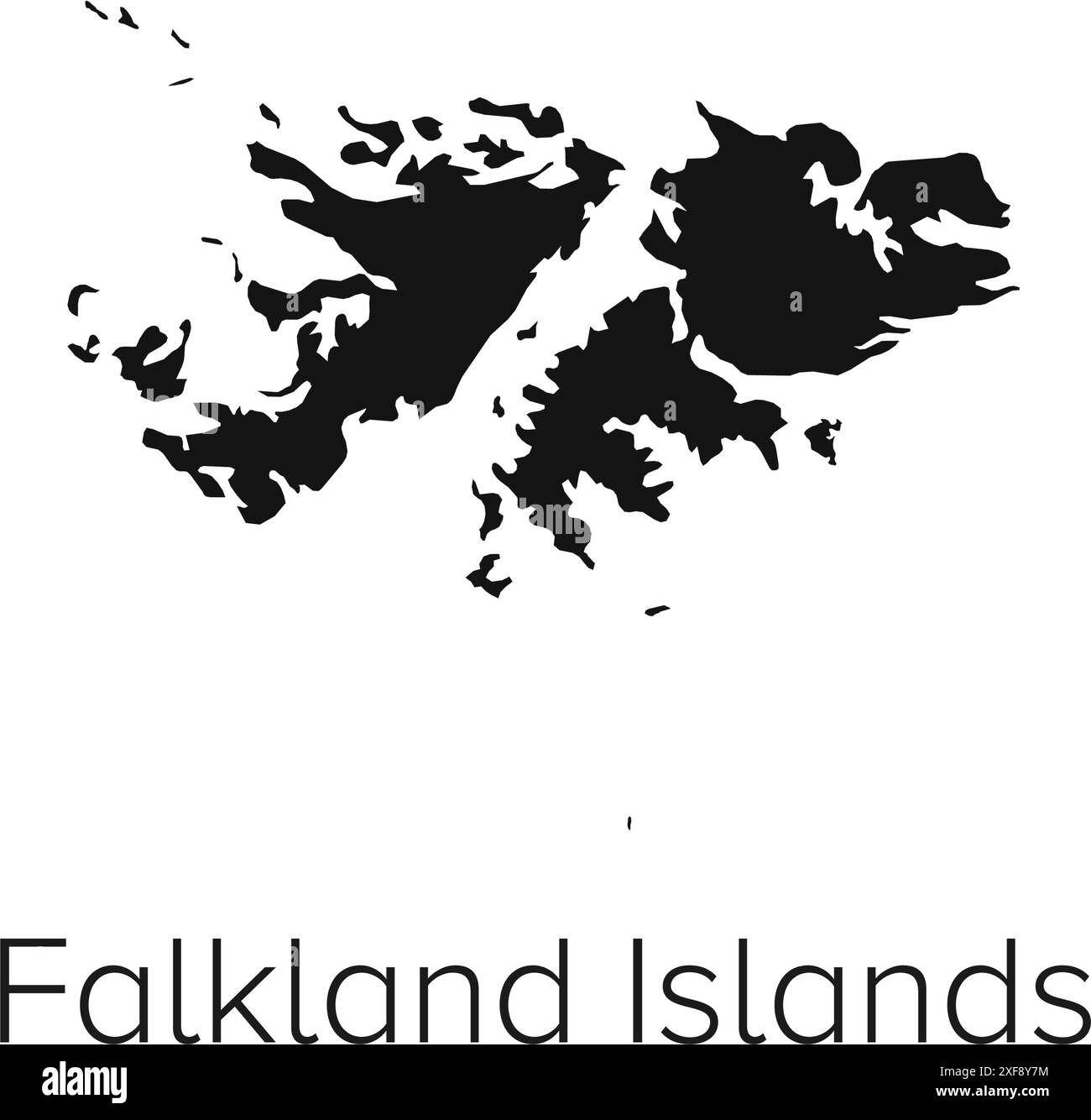 Falkland Islands Map Vector Illustration - Silhouette, Outline