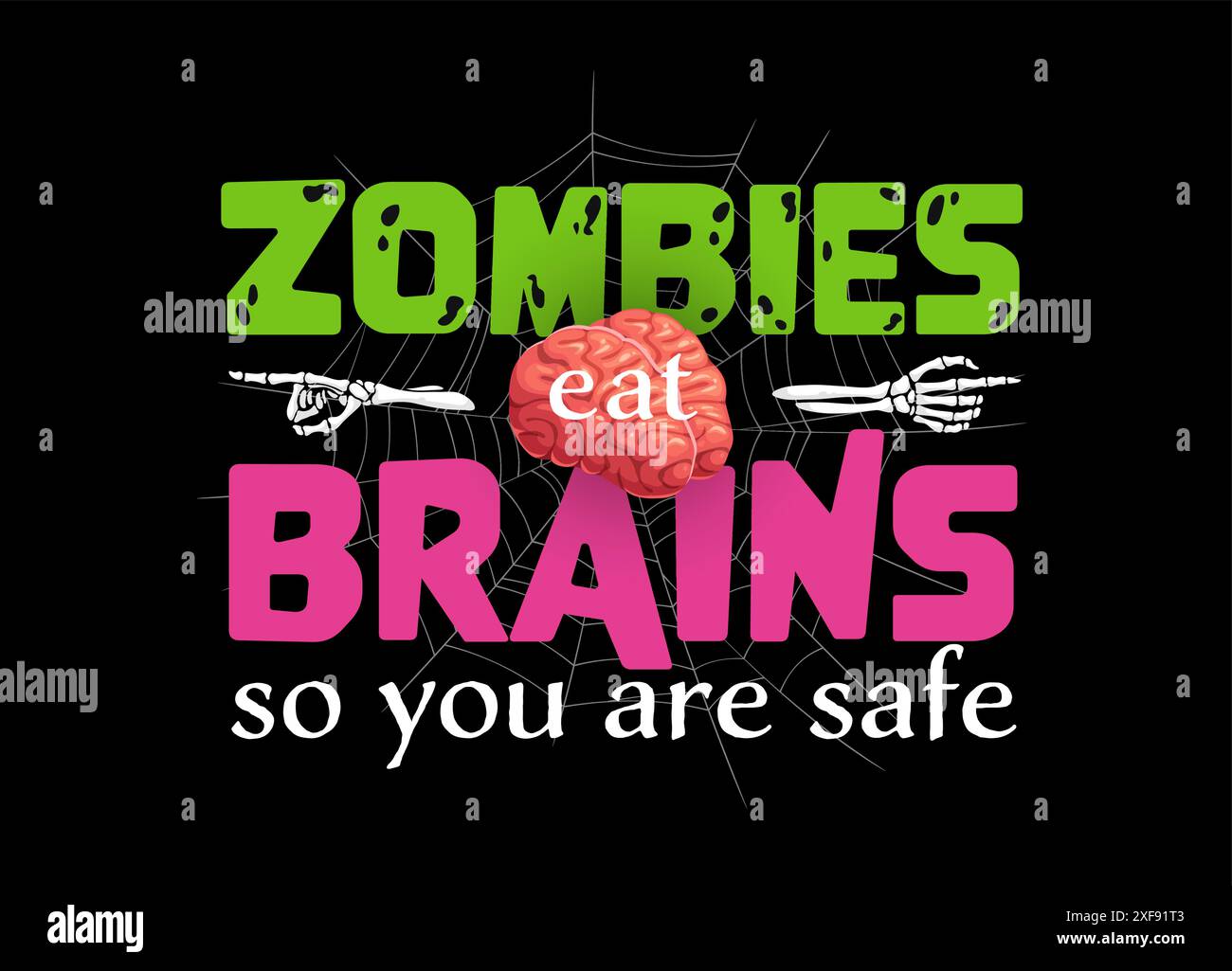 Zombies eat my brain Stock Vector Images - Alamy, image size:1300x1025