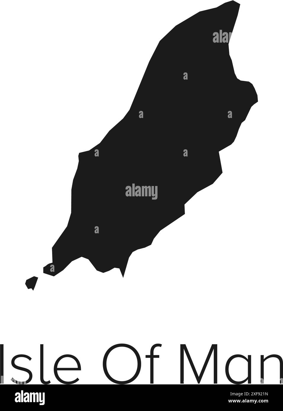 Isle of Man Map Vector Illustration Silhouette, Outline, Isle of Man