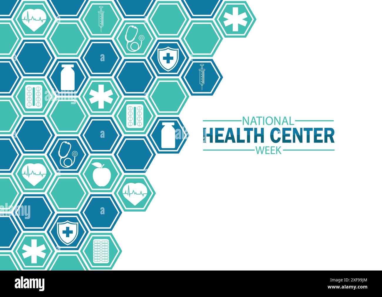 National Health Center Week. Holiday concept. Template for background, banner, card, poster with text inscription. Vector illustration. Stock Vector