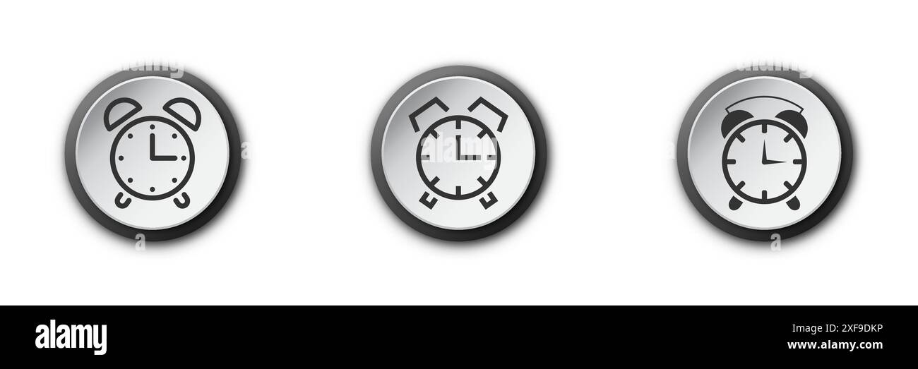 Alarm clock vector icon isolated on white background. Simple line ...