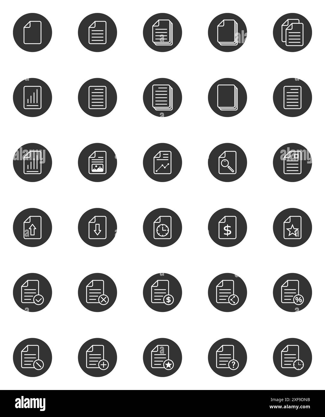 Document and file icon set. Paper icon. Flat vector illustration. Stock Vector