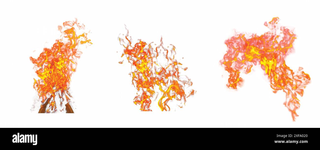 Fire flames vector set Stock Vector Images - Alamy