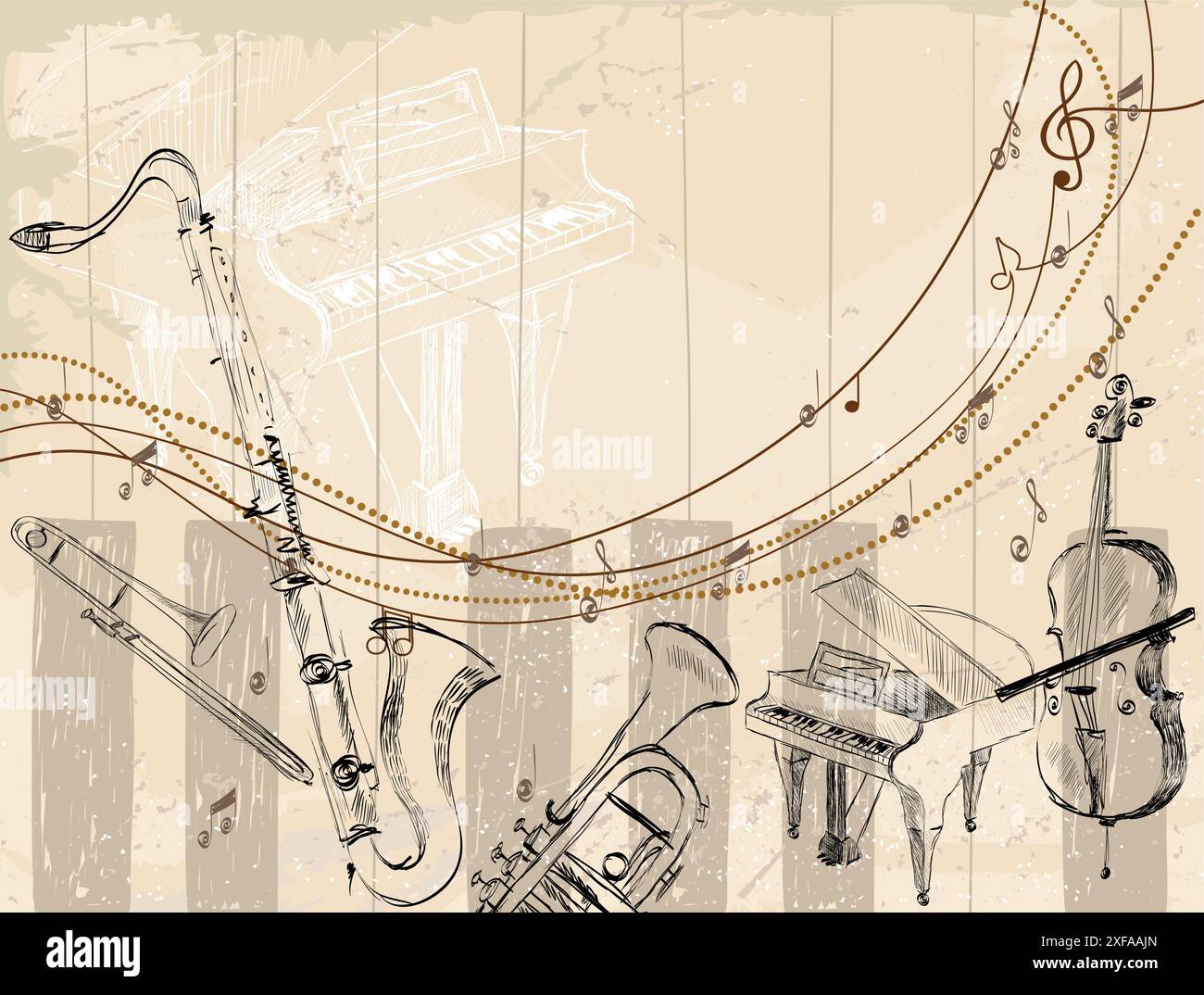 Instruments Light Background Vector Sketch musical instruments on a light background Stock Vector ...
