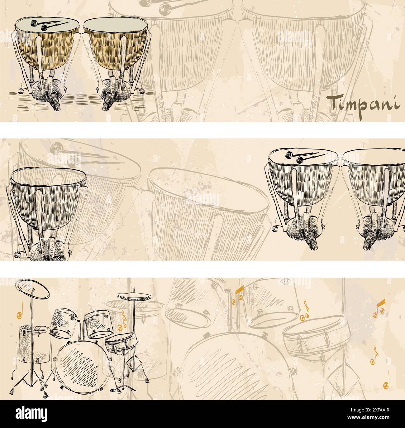 hand drawn seamless pattern of musical instruments Stock Vector Image ...