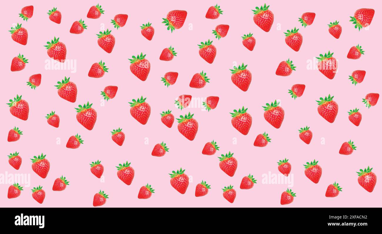 Seamless pattern strawberry pink background stock vector image art