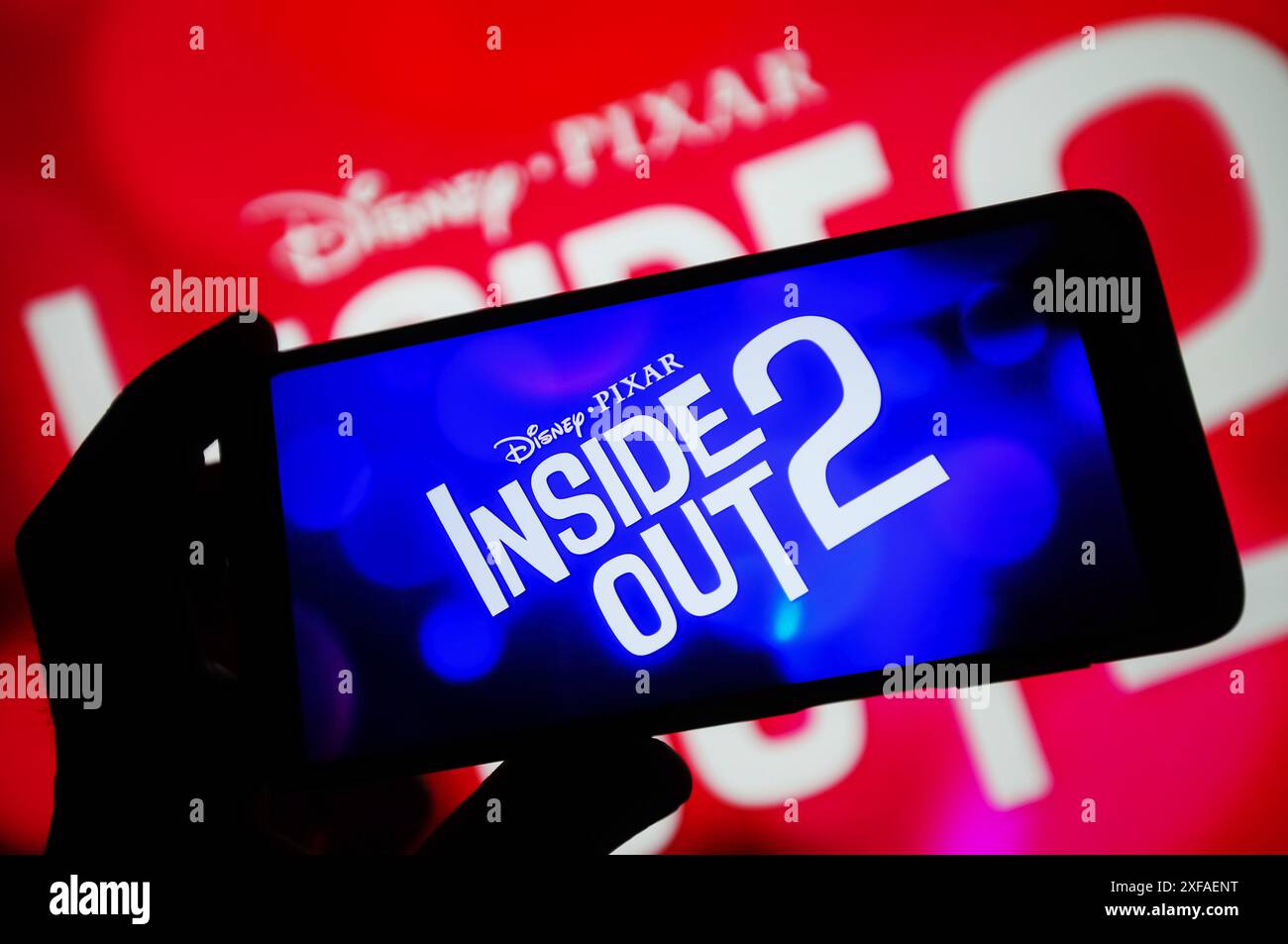 In this photo illustration, an Inside Out 2 logo of an animated film is ...