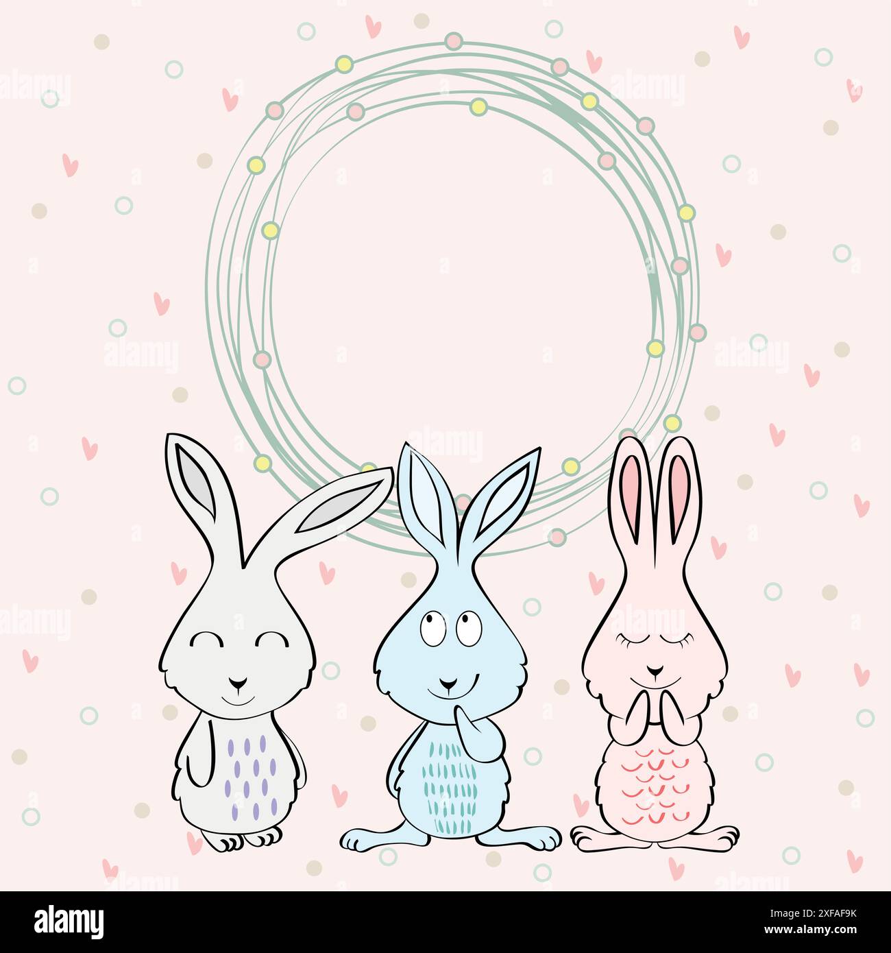 Children Cartoon Frame Rabbit Cute hand drawn frame with cartoon bunny Stock Vector Image & Art - Alamy