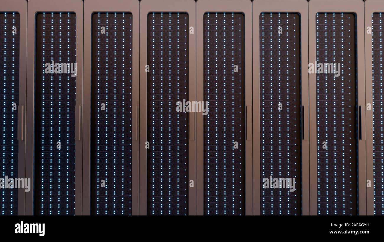 3d rendering of data rooms are spaces used for housing data, they are