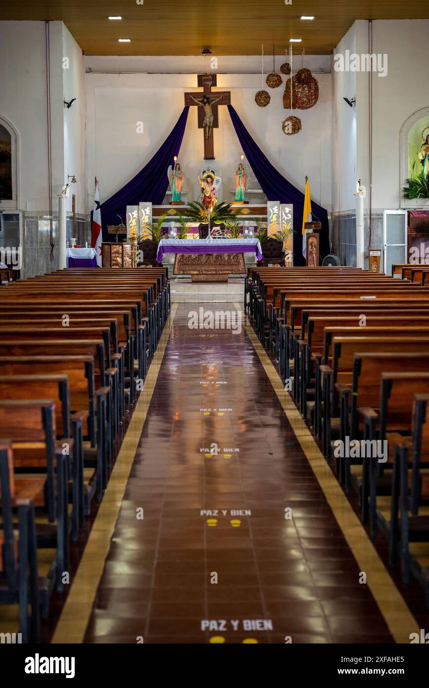 Church of St Francisco in Boquete, a small mountain town in the Province of Chiriquí, Panama Stock Photo