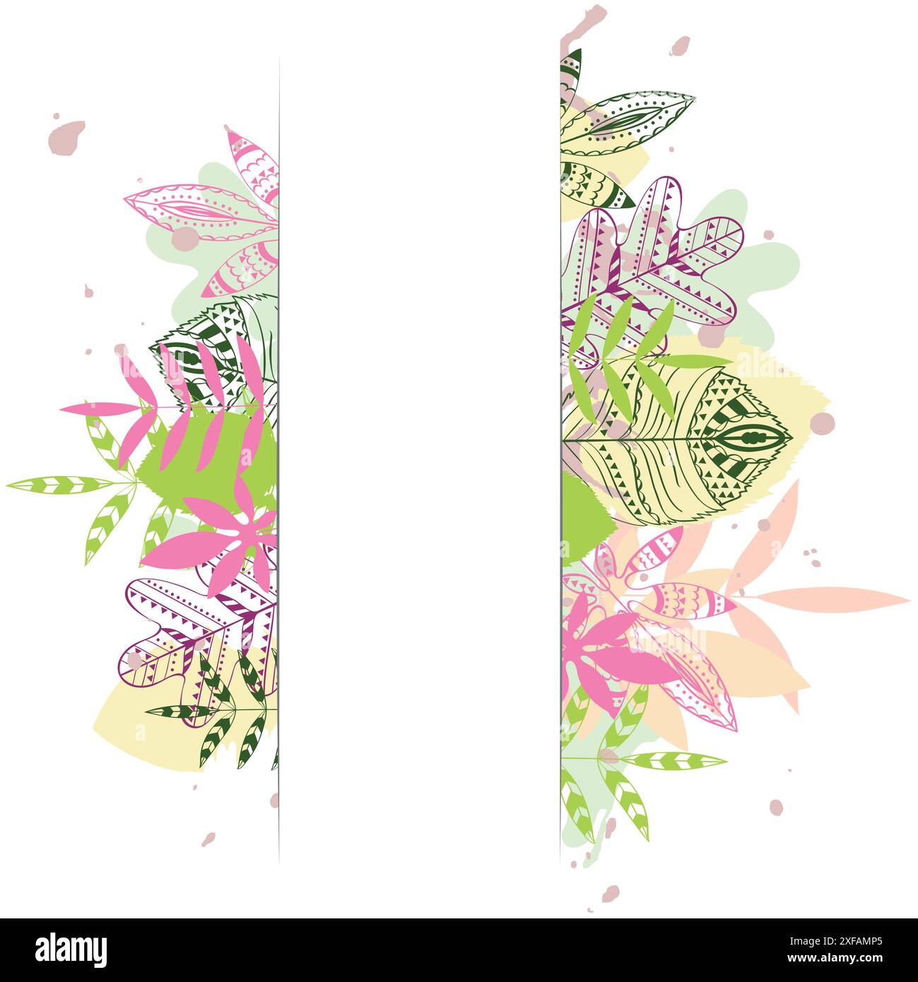 Vector abstract spring leaves. Hand drawn illustration Stock Vector ...
