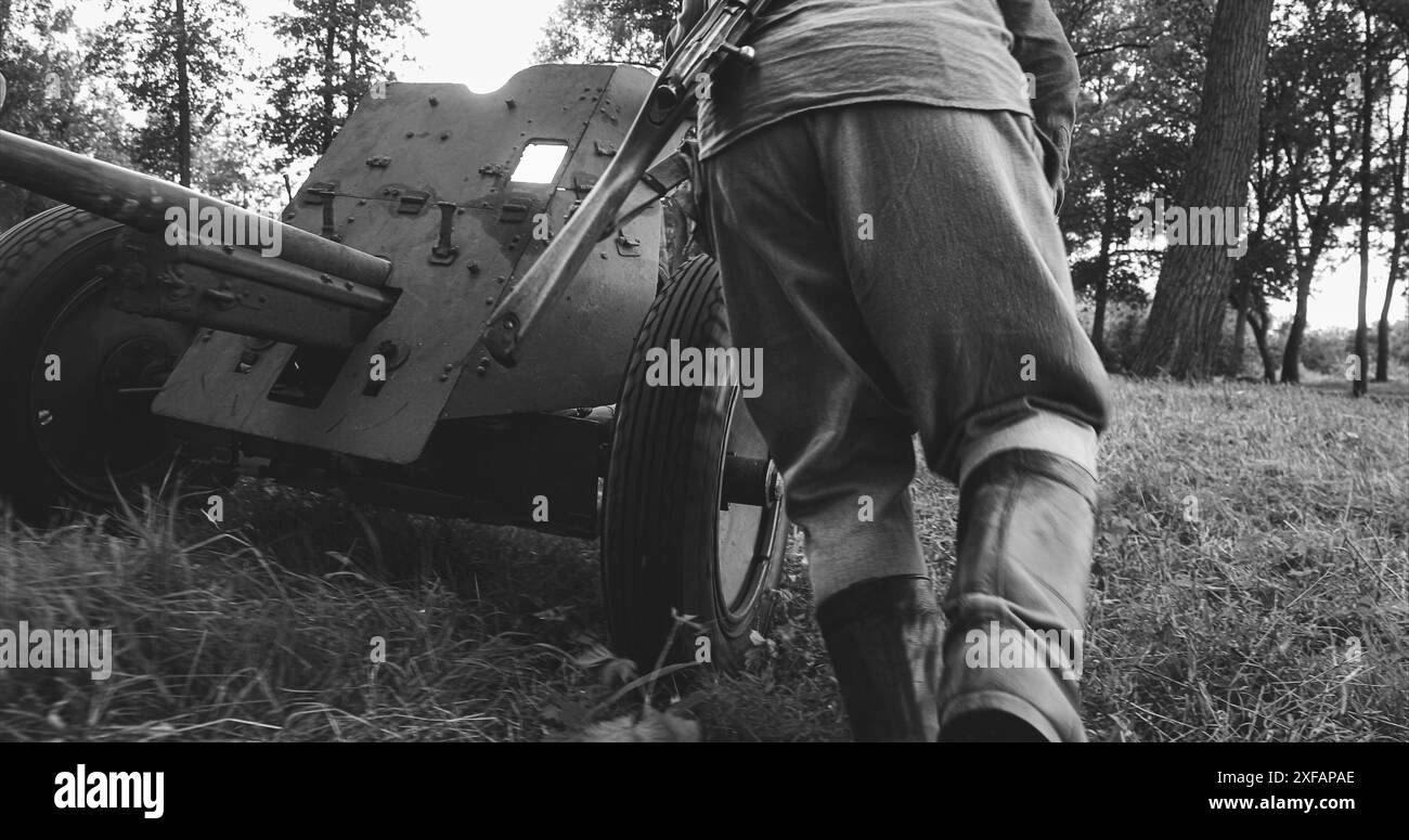 Group Of Re-enactors Dressed As Russian Soviet Red Army Infantry ...