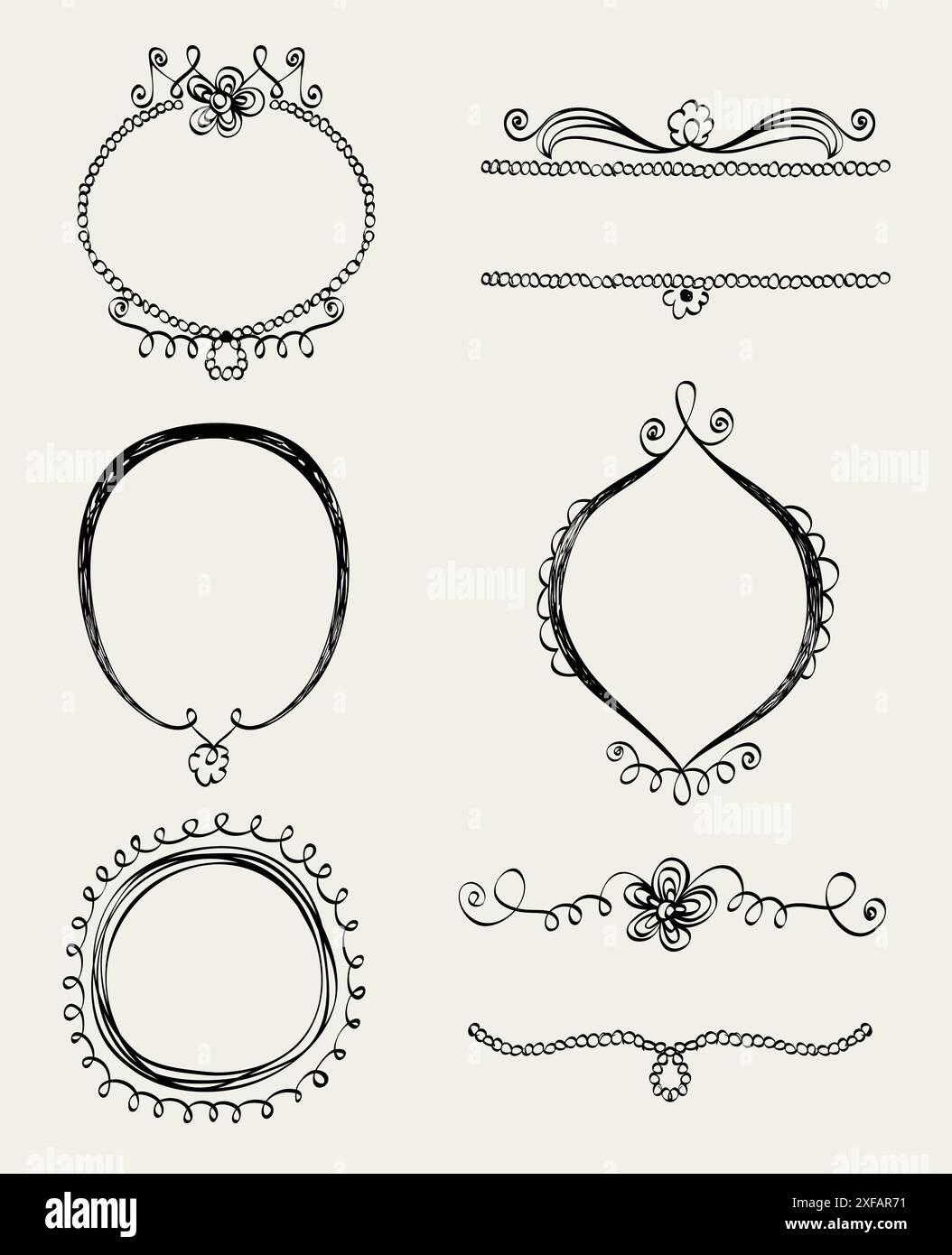 Illustration of Hand-Drawn Doodles and Design Elements Stock Vector ...