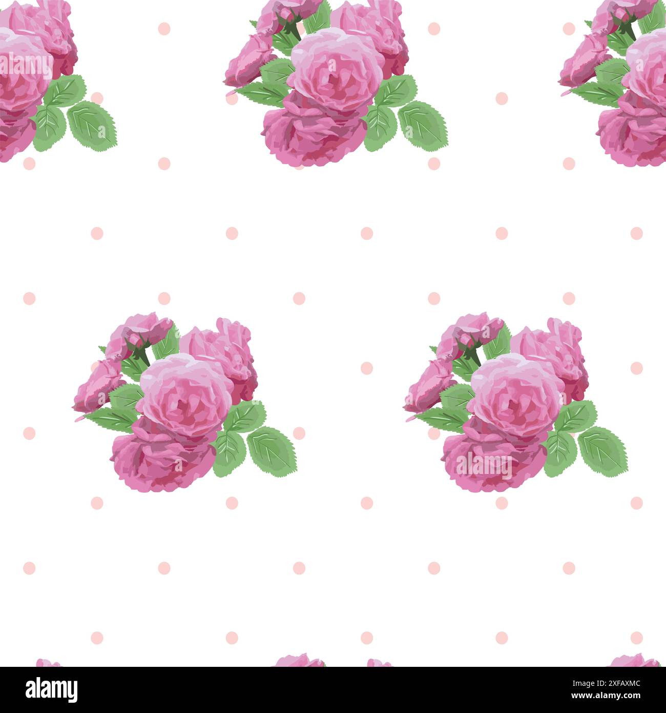 Seamless floral pattern with roses on white background. Vector ...