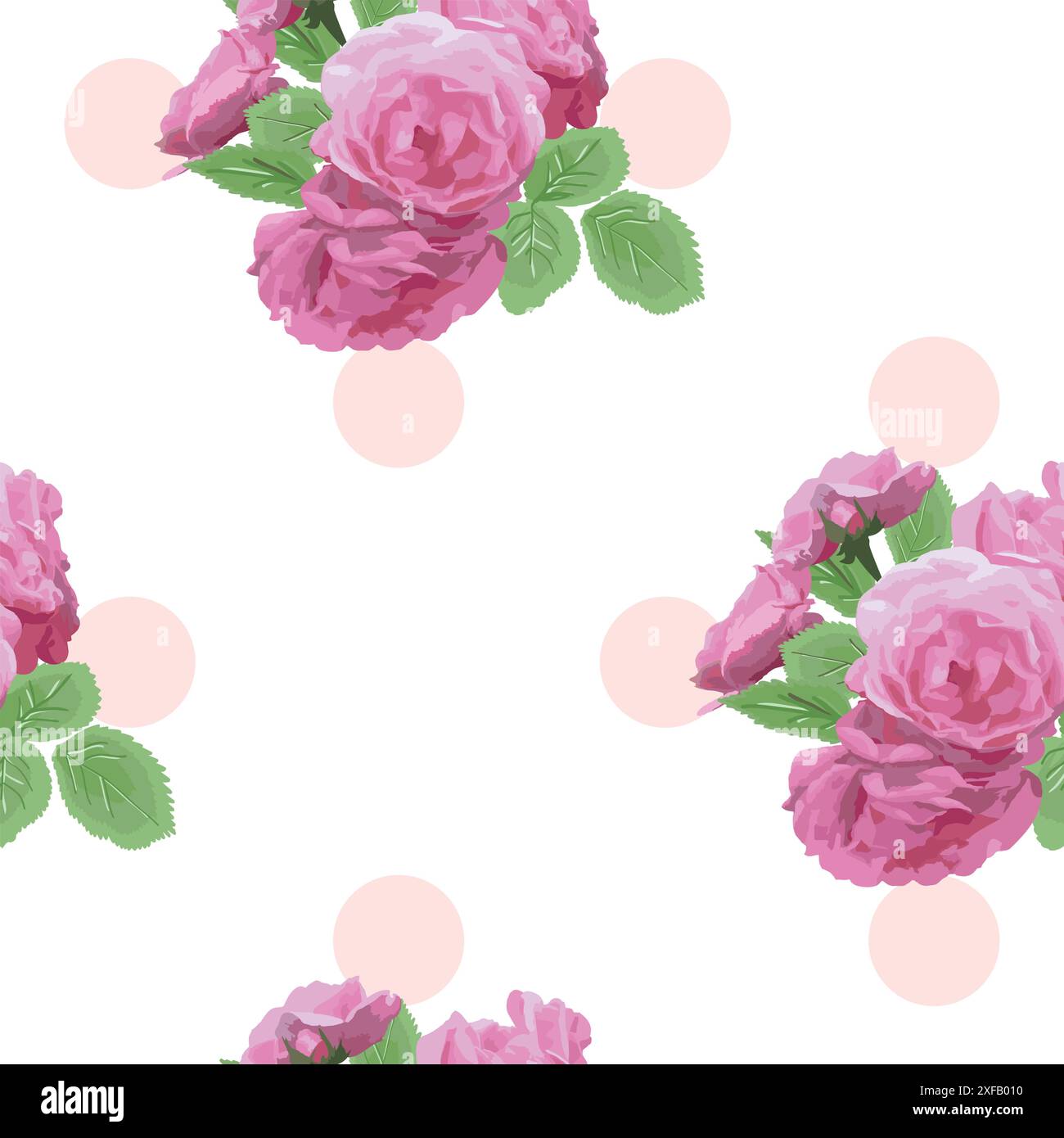 Seamless floral pattern with roses on white background. Vector ...