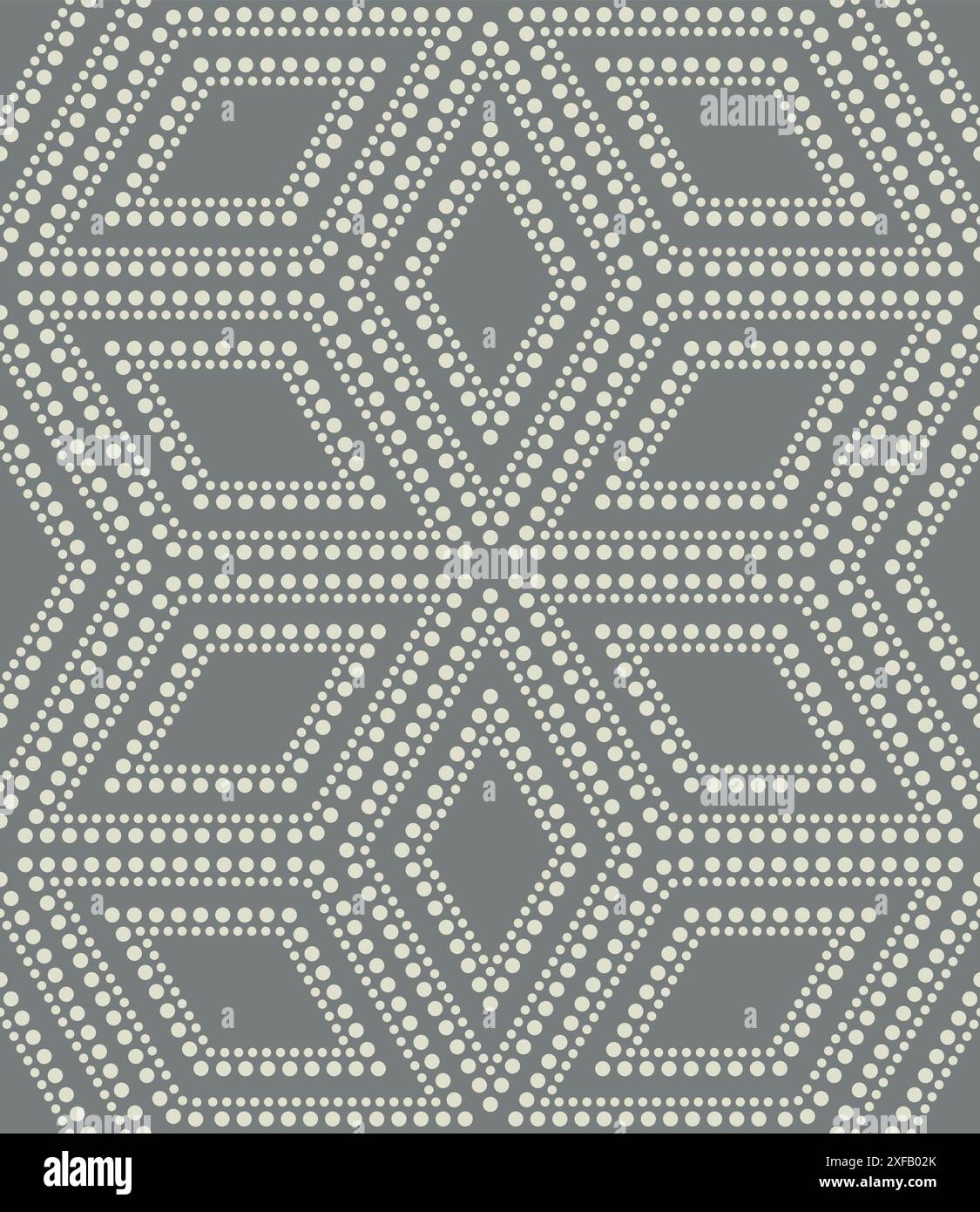 Abstract geometric pattern with rhombuses, points. Repeating seamless vector background. Gray texture. Stock Vector