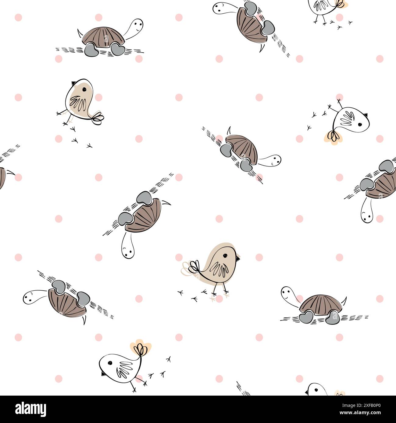 Vector cute seamless pattern with cartoon animal Stock Vector Image ...