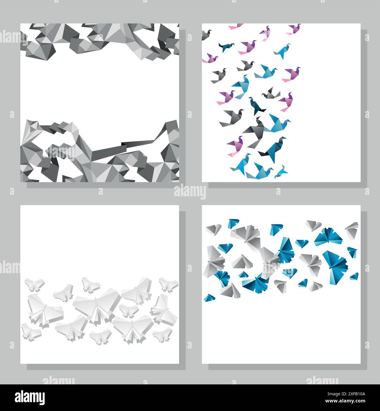 Vector abstract origami cards, geometric modern template Stock Vector Image & Art - Alamy