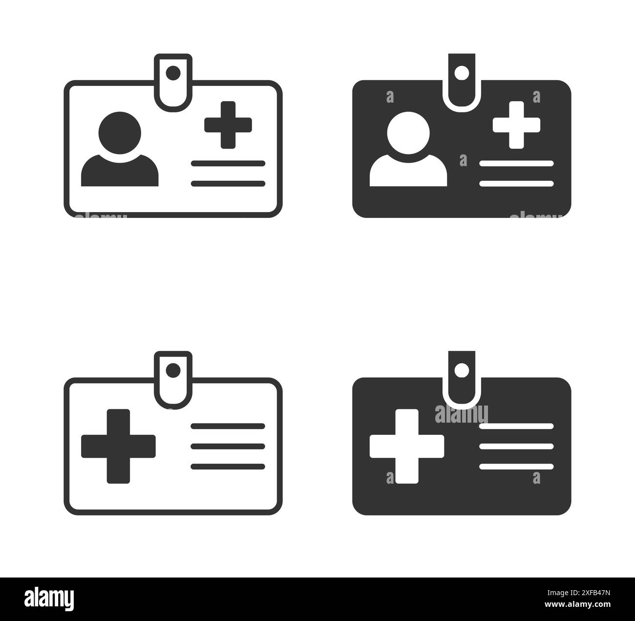Medical card. Insurance card. Profile icon. Personal document. Profile