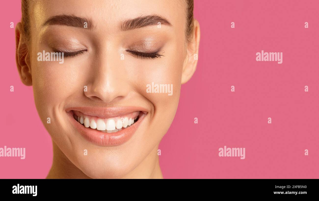 Blonde woman eyes up close hi-res stock photography and images - Alamy