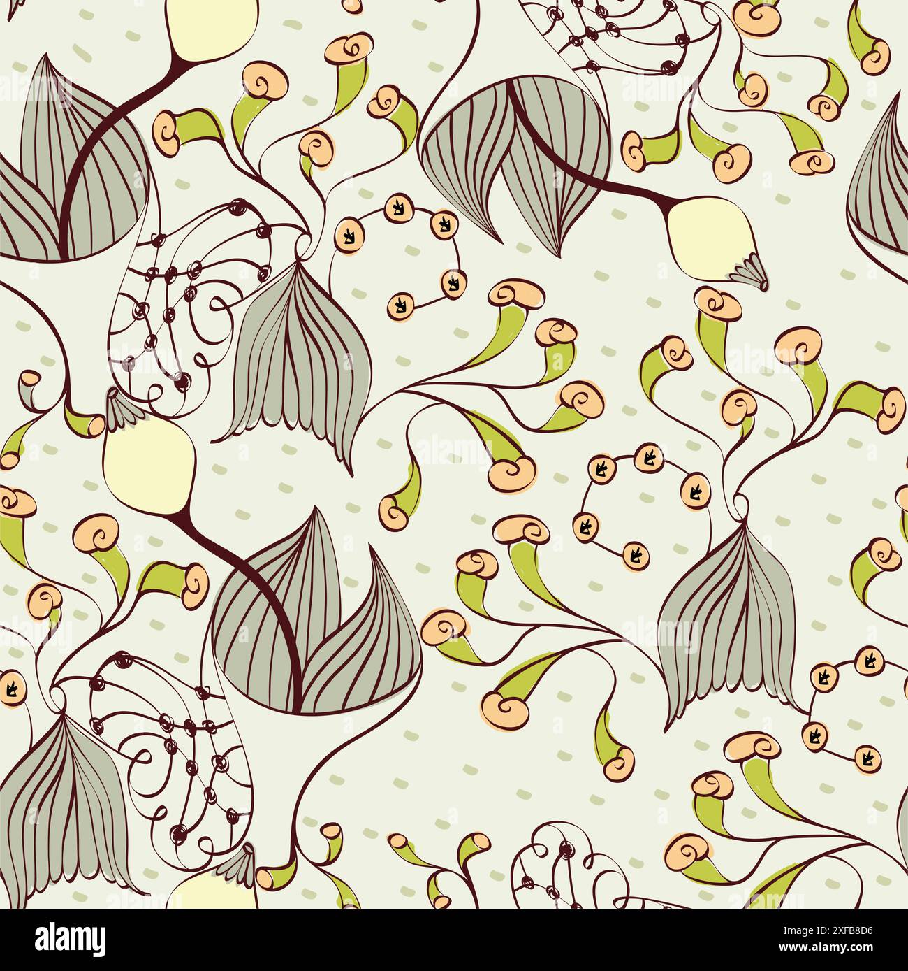 Flowers fantasy. Cute vector floral seamless pattern Stock Vector Image ...