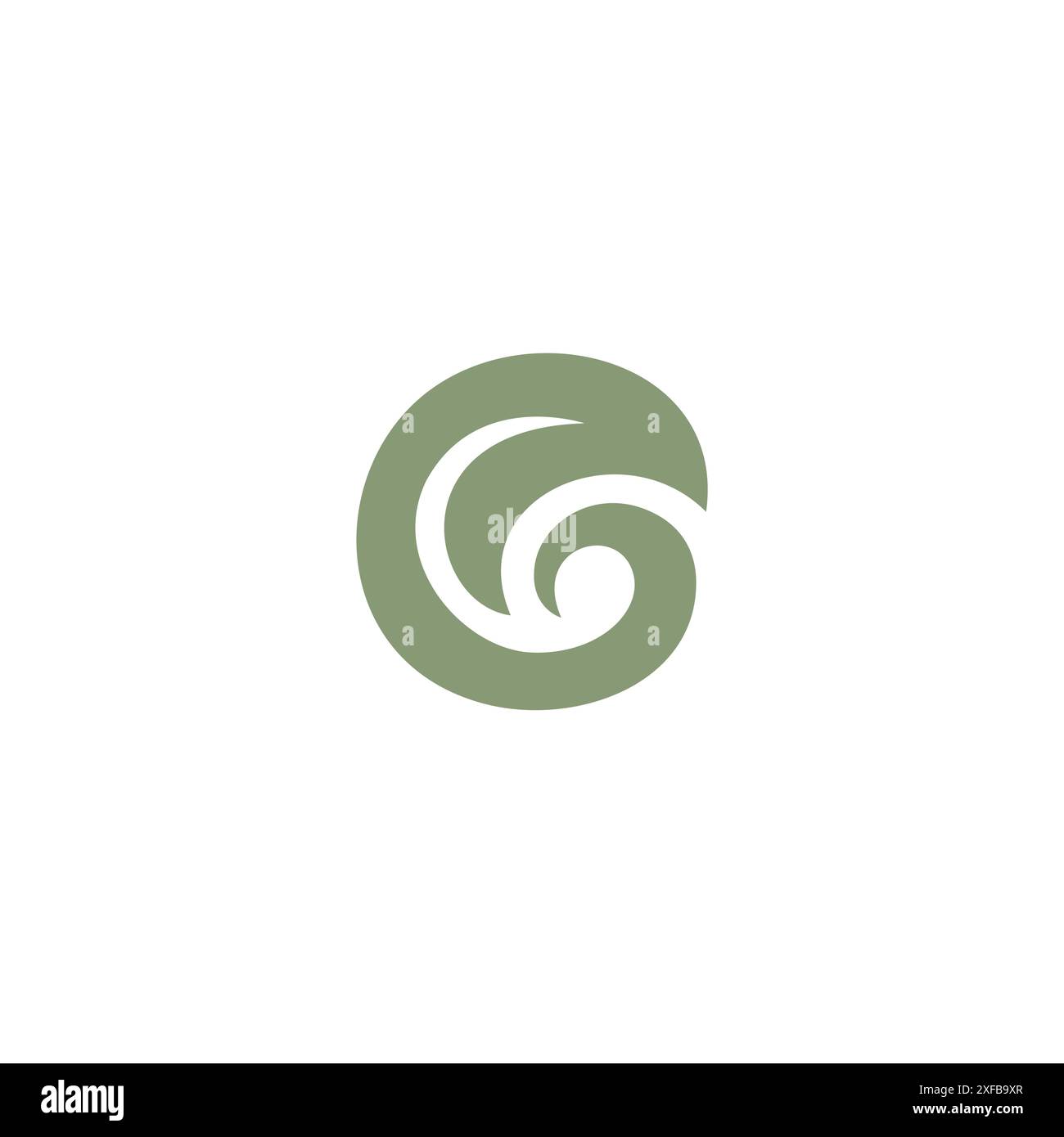 G leaf green logo vector. G Eco Icon Stock Vector