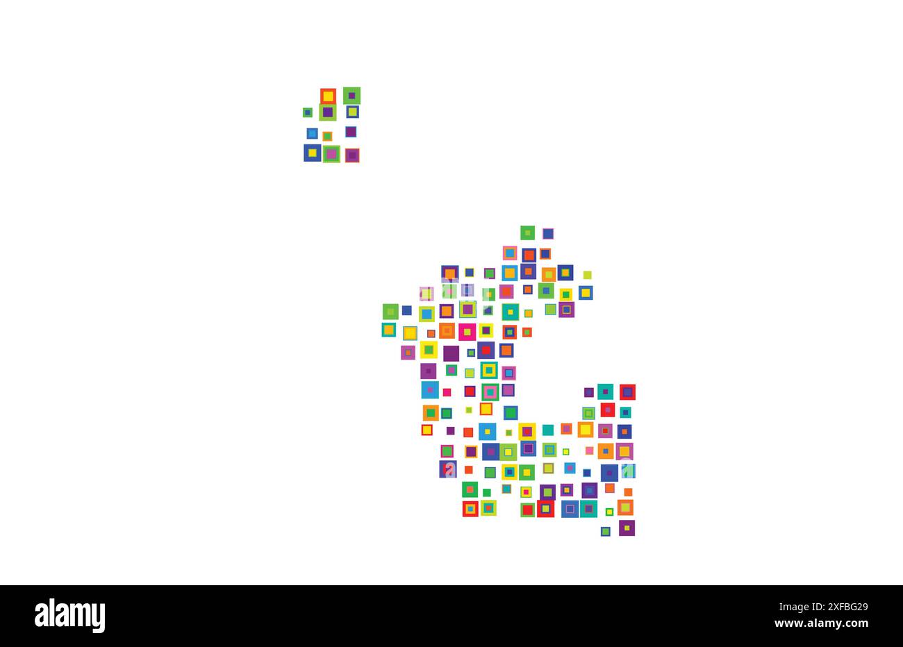 Symbol Map of the Union Territory Dadra and Nagar Haveli and Daman and Diu (India). Abstract map showing the state/province with a pattern of overlapp Stock Vector