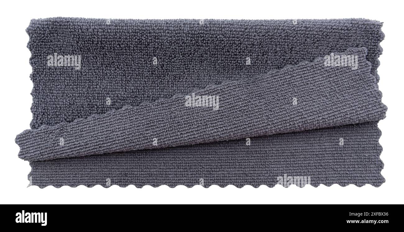Microfiber cloth on a white background. View from above. Isolate cleaning wipes Stock Photo