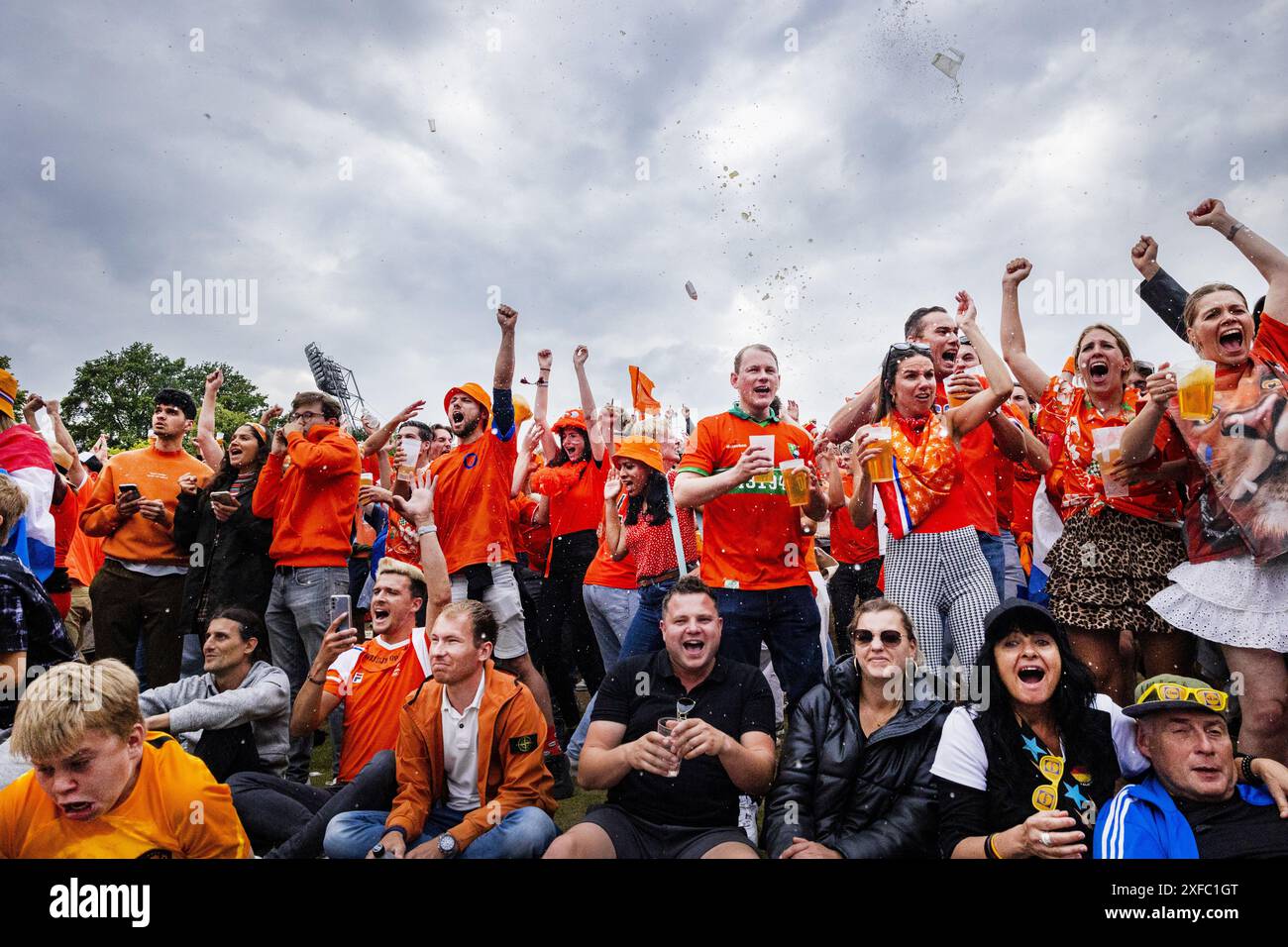 MUNICH - Dutch fans watch the eighth final match at the European ...